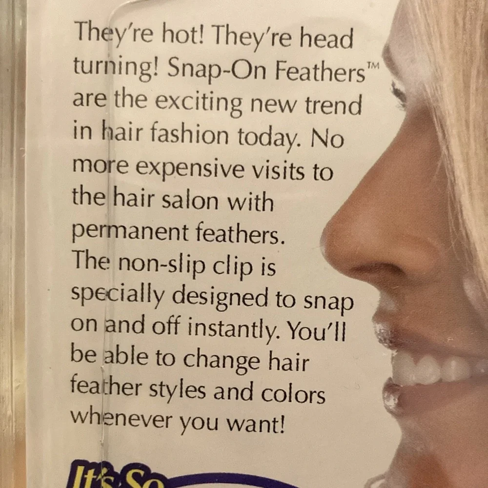 Snap-on Hair Feathers,  Instant Feather Extenions L'ectric Purple & Chestnut - 2
